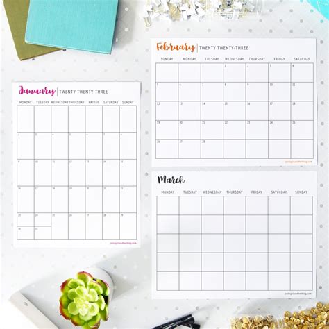 20+ Free Printable Blank Calendars (Word And Pdf Templates) - | Free ...
