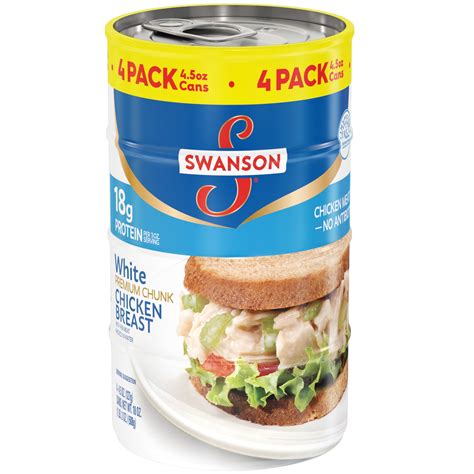 (4 Pack) Swanson White Premium Chunk Canned Chicken Breast in Water ...
