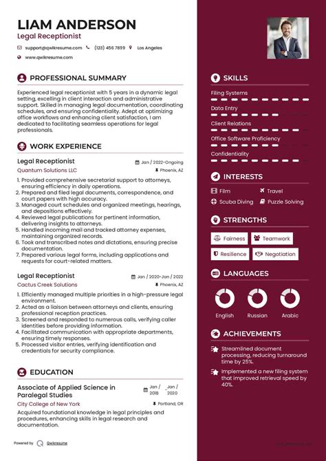 10+ Legal Receptionist Resume Samples & Templates for 2025
