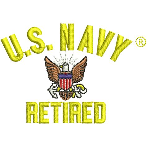 Licensed US Navy Retired Mark | Navy Digitized Embroidery Design ...