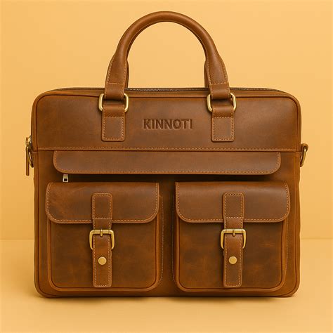 Latest Quality MULTI POCKET LEATHER LAPTOP BAG AT KINNOTI