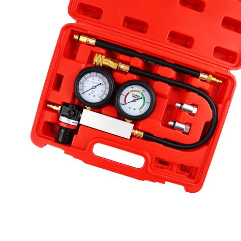 KTENME Dual Pressure Gauge Cylinder Leak Down Tester Kit Automotive Specialty Tools, 6 Piece ...