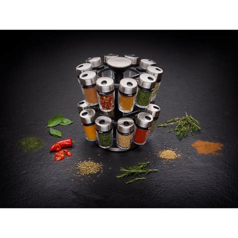 Cole & Mason 20 Jar Filled Spice Rack Carousel