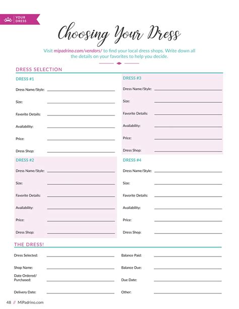 Quinceanera Padrino List Printable
