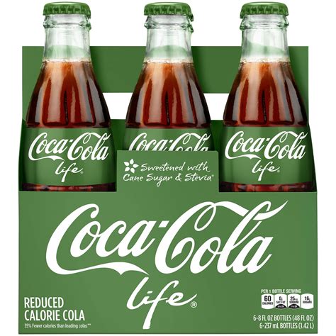 Coca-Cola Life Reduced Calorie Soda, 8 Fl. Oz., 6 Count - Walmart.com ...