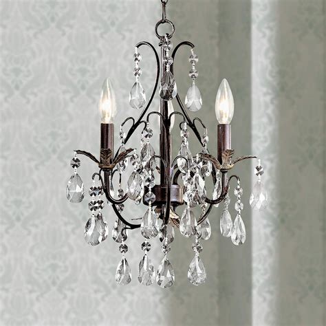 Castlewood Walnut and Crystal 3-Light Small Mini Chandelier - #83484 ...