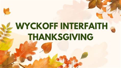 Wyckoff Interfaith Thanksgiving Celebration, Temple Beth Rishon ...