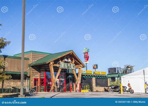 Twin Peaks Outdoor Dining Area during the Covid-19 Entrance and Sign ...