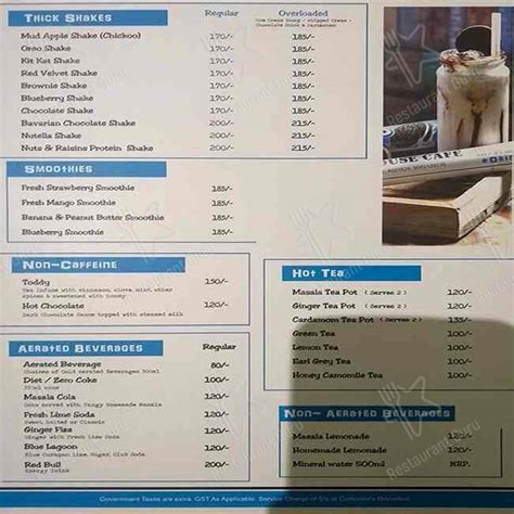 Menu at The Warehouse Cafe, Jaipur