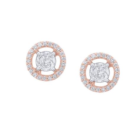 Buy Beautiful Crown Star Circular Studs in 18KT Rose Gold Online | ORRA