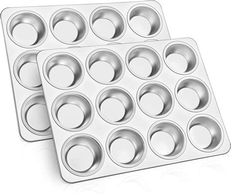 Amazon.com: TeamFar 12-Cup Muffin Pan, Stainless Steel Cupcake Pans ...