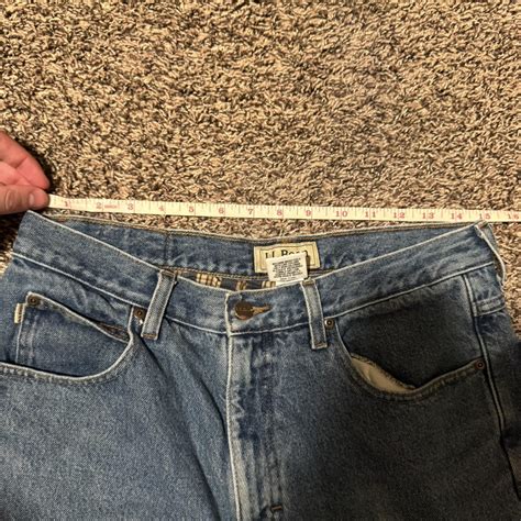 LL Bean Flannel-Lined Blue Jeans Size 33x30 Vintage... | Depop