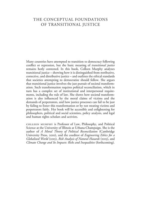 The Conceptual Foundations Of Transitional Justice Colleen Murphy | PDF