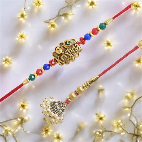 Traditional Peacock Design Bhaiya Bhabhi Rakhi Set ,Exquisite Set of 2 ...
