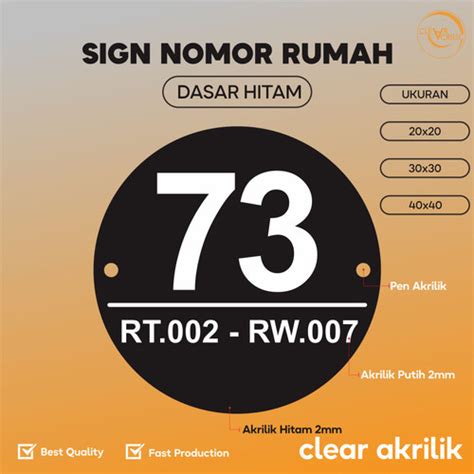 Jual NOMOR RUMAH AKRILIK BULAT - Kota Depok - Clear Akrilik | Tokopedia