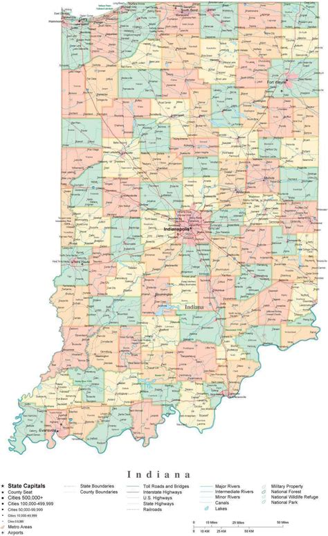 Map Of Indiana Counties Printable