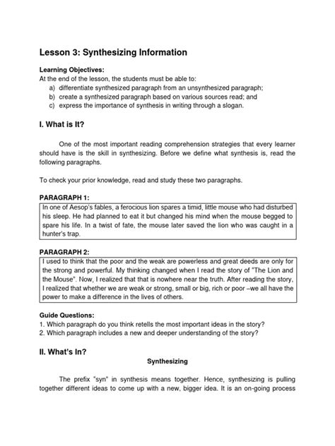 Image result for Synthesizing Review Lesson