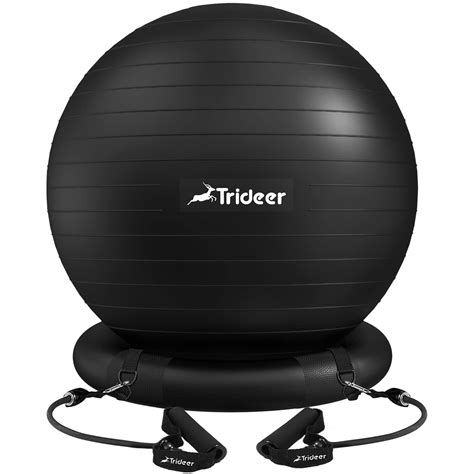 Trideer Ball Chair 65cm with Base & Bands | Exercise & Stability Ball ...