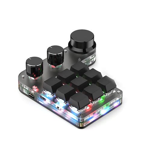 Buy Sanpyl One Handed Programmable Mechanical Keyboard, 9 Keys 3 Knobs ...