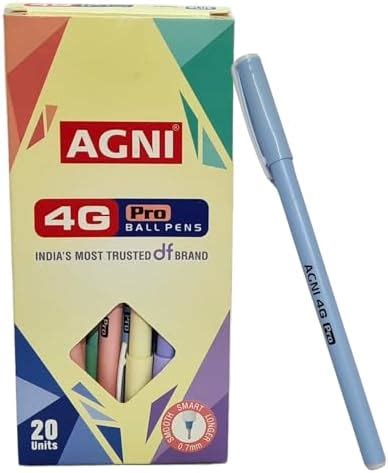 AGNI 4G Pro | Pack of 20 Units | Blue Direct-Fill Pens | 0.7 mm Tip ...