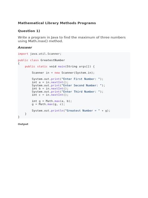 Image result for Java Programming Basic Mathematical Library Methods