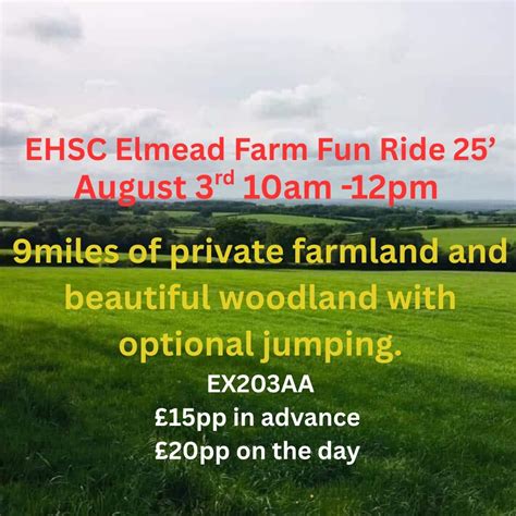 EHSC Elmead Farm Fun Ride 2025, Elmead Farm,Folly Gate, EX203AA ...