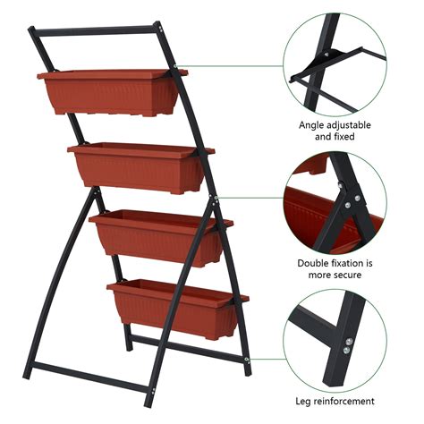 Buy Kinbor Vertical Elevated Garden Raised Planter Bed Box with 4 ...