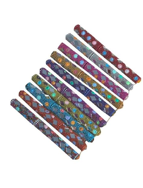 LAMANSH 10 pcs Lakh work Ball Pens with Decorative Mirror & Beats Work ...