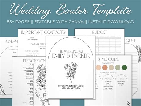 85 page wedding binder template wedding planner printable etsy – Artofit