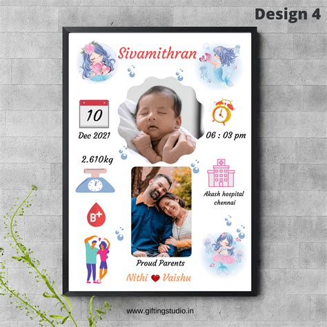 Personalised Baby Birth Frame - Gifting Studio – GiftingStudio.in