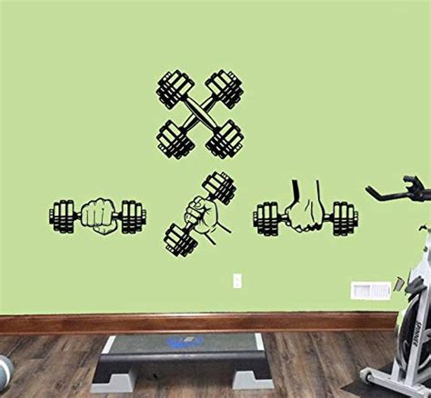 Buy LYOMAN® Gym Wall Stickers Dumbbells Set Workout Wall Decals ...
