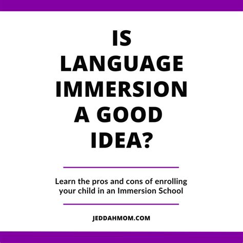 Is Language Immersion a Good Idea?