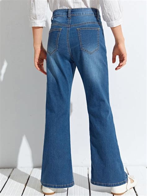 Kotty Girls Jean Wide Leg Highly Distressed Light Fade Stretchable Jea ...