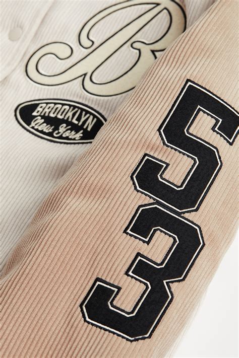 Twill baseball jacket - Beige/Block-coloured - Ladies | H&M IN