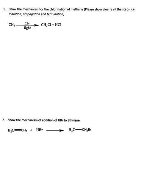 Solved Show the mechanism for the chlorination of methane | Chegg.com