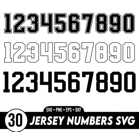 Jersey Numbers Svg Bundle, Sport Numbers SVG Bundle, Jersey Number ...