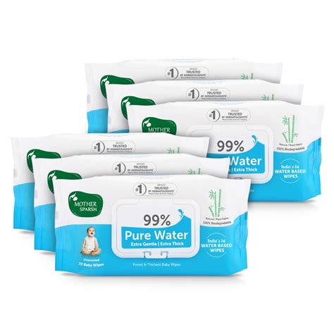 Buy Mother Sparsh 99% Pure Water (Unscented) Baby Wipes I Natural Plant ...
