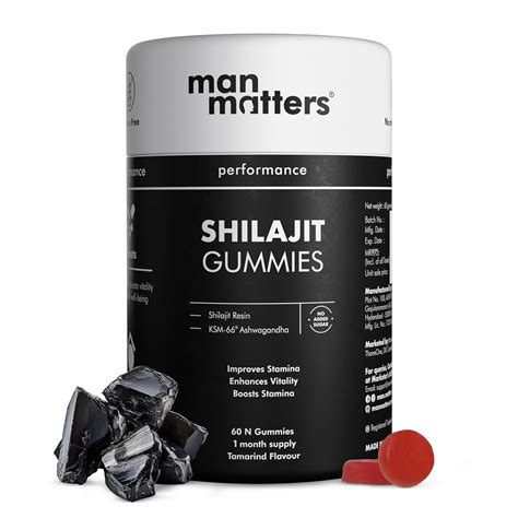 Buy Man Matters Pure Himalayan Shilajit Gummies with KSM 66 Ashwagandha 60 Gummies Online