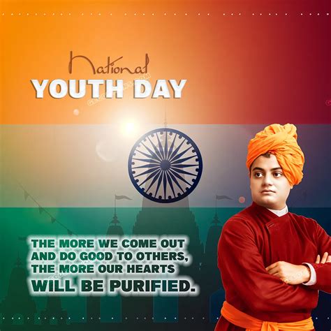 National Youth Day 2025 wishes with Swami Vivekananda and National flag ...