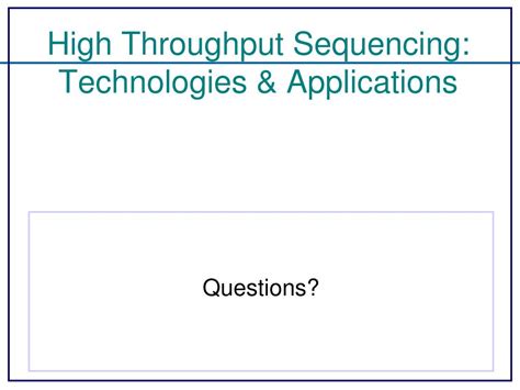 Image result for High Throughput Sequencing Applications