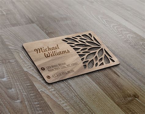 Personalized Wood Laser Cut Business Card, Custom Wooden Business Card ...