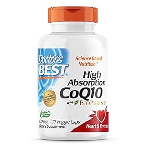Doctor's Best High Absorption CoQ10 with Bioperine, 100 mg (120 Veggie ...