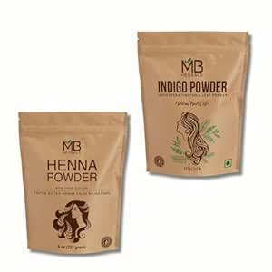 Buy MB Herbals Pure Heena Indigo Powder Hair Care Combo Pack | Natural ...