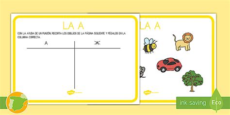 Ficha de lecto: Las vocales - A (teacher made) - Twinkl