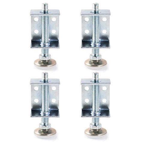 QWORK 4 Pack Adjustable Leveler Leveling Feet with U-Bracket for ...