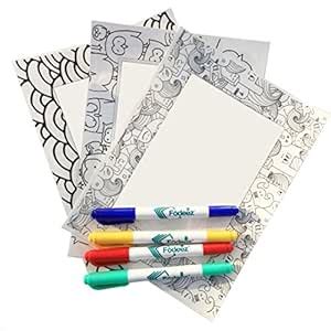 Fodeez Frames Colorable Reusable Adhesive Dry Erase Boards with 4 ...
