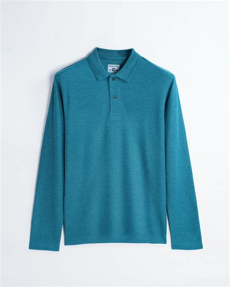 Polo Full Sleeve Unisex Teal Blue Without Pocket – Pitshirts