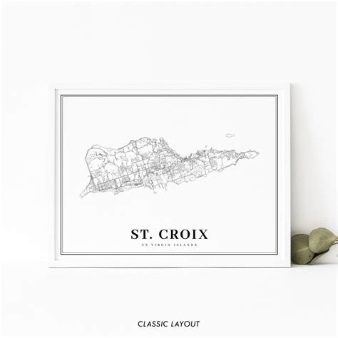 Buy St. Croix US Virgin Islands Map Print Saint Croix USVI Road Online ...