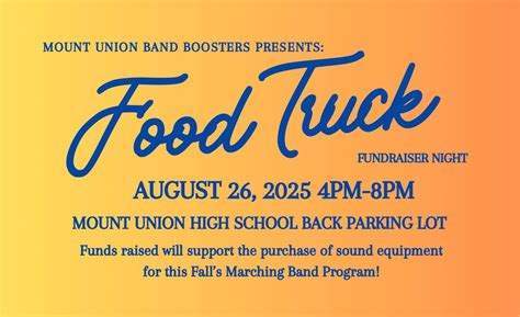 Food Truck Fundraiser , Mount Union Area Senior High School, 26 August ...