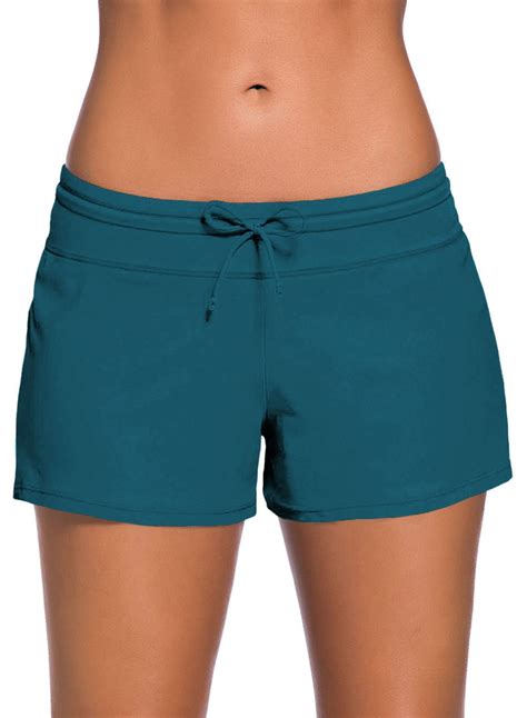 SHEWIN Women's Swim Shorts Summer Tankini Bottoms Waistband Slit ...